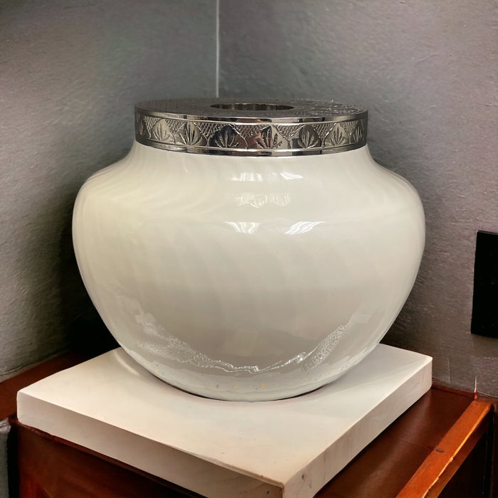 White Candle Cremation Urn