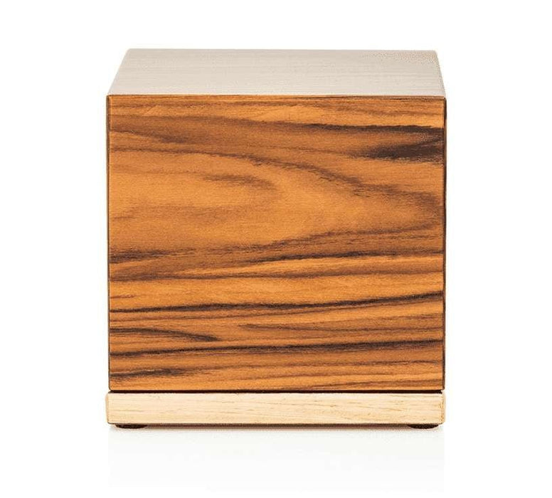 "Pure" Keepsake Cube - Italian Lacquered Wood Cremation Urn - Modern Memorials