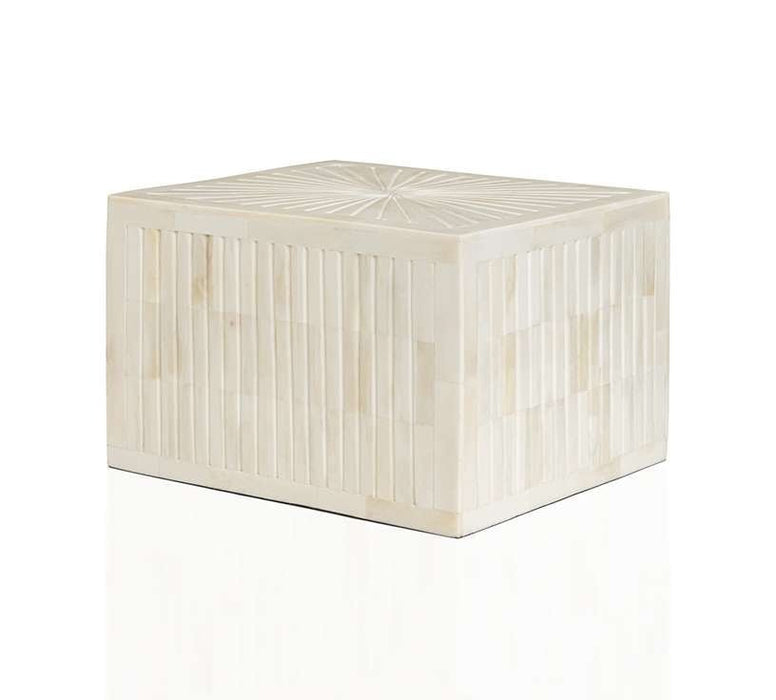 "Sunburst" White Horn Inlay Cremation Urn - Modern Memorials