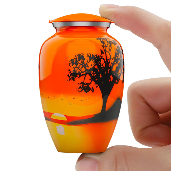 Modern Memorial Franklin Black Decorative Cremation Urn