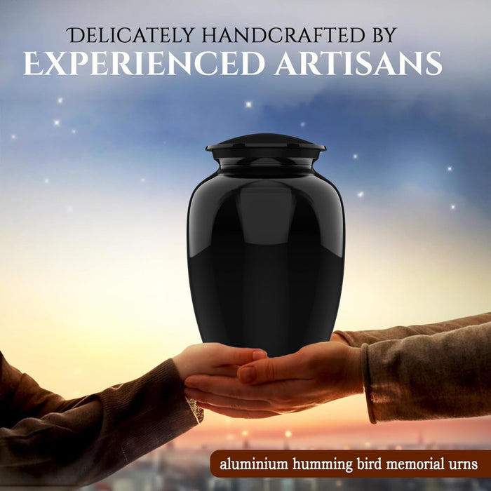 Modern Memorial Franklin Black Decorative Cremation Urn