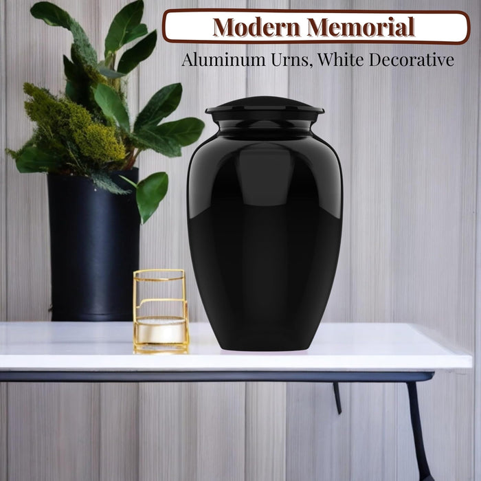 Modern Memorial Franklin Black Decorative Cremation Urn