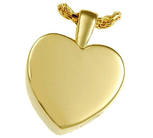 14K Gold Classic Heart Pendant for Ashes (Engravable) - Modern Memorials