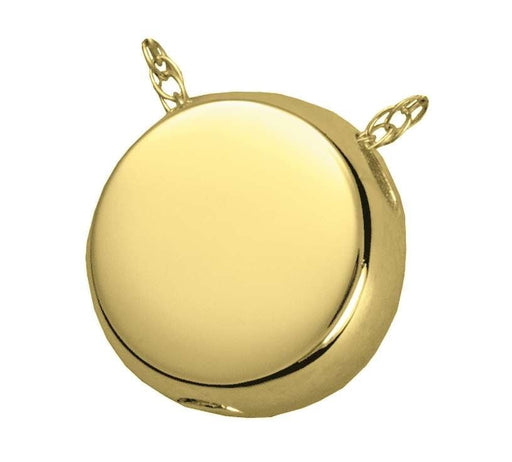 14K Gold Slide Circle Cremation Jewelry Pendant (Engravable) - Modern Memorials