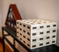 "Checkered" White and Black Horn Inlay Cremation Urn - Modern Memorials