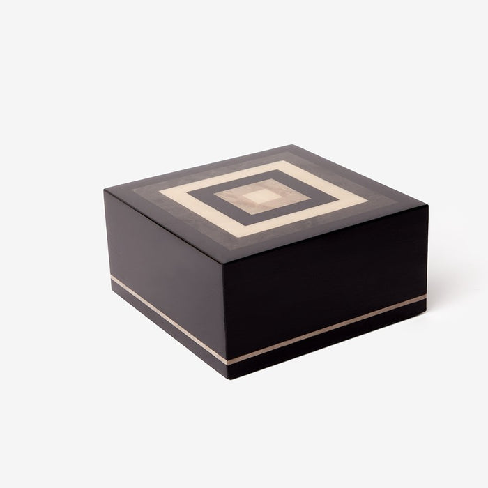 “Piazza” Mid-Sized Italian Lacquered Wooden Keepsake Cremation Urn - Modern Memorials